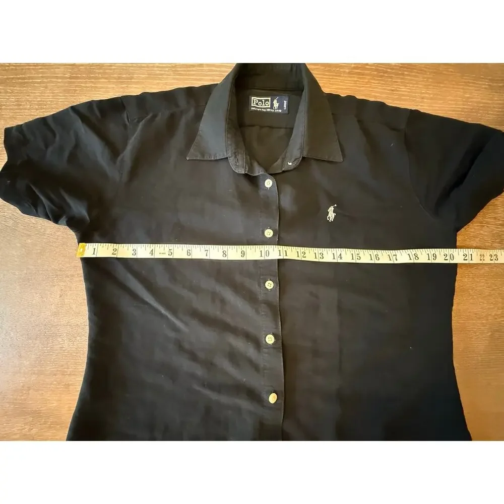 POLO Ralph Lauren Black S/S Button Down Casual Shirt Men size L
